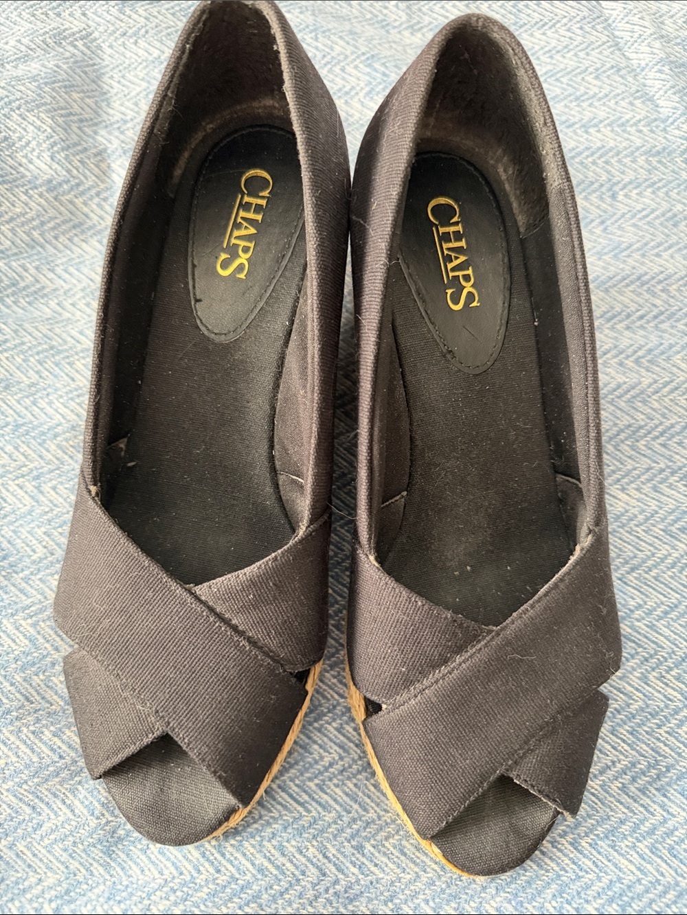 CHAPS peep toe espadrille